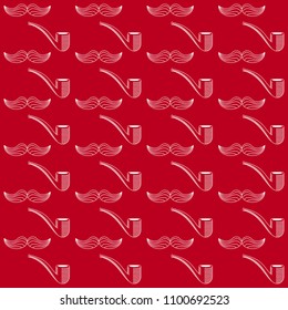 Background with mustache and Smoking pipe