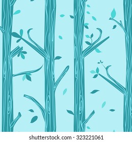 Background of natural forest with trees. With branches
