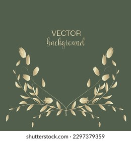 Background with natural, herbal elements, handmade floral decor. Vector templates for flyer, poster, business card, postcard, magazine, social media post, banner, wedding invitation