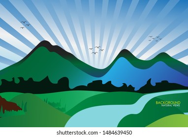 BACKGROUND NATURAL VIEWS VECTOR. WALLPAPER NATURAL 