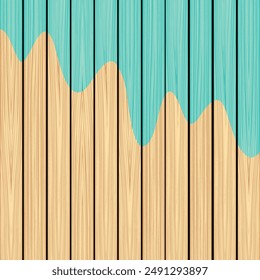 background of natural wood realistic composition portrait with light blue ink melting vector