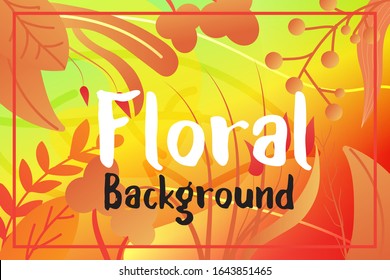 Background Nature Floral green yellow color design for cosmetics, perfume, beauty care products. Can be used as greeting card, wedding invitation, poster, social media post.