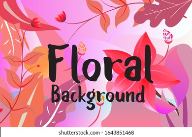 Background Nature Floral pink color design for cosmetics, perfume, beauty care products. Can be used as greeting card, wedding invitation, poster, social media post.