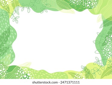 Fondo naturaleza a mano alzada Fondo de patrón de hoja. Diseño de Vector de hojas para el fondo, Fondo de pantalla, alfombra, envoltura, tela, ropa de moda textil.