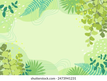 Background nature freehand Leaf background. Leaf nature style with space for text - design for  background  social media, postcards, poster, business card, flyer, brochure other.