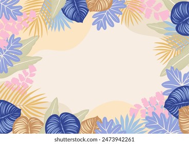 Background nature freehand Leaf background. Leaf nature style with space for text - design for  background  social media, postcards, poster, business card, flyer, brochure other.