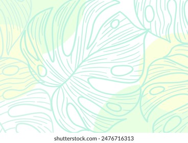 Fondo naturaleza a mano alzada Fondo de hoja. Estilo de la naturaleza de la hoja con espacio para el texto - diseño para las redes sociales de fondo, postales, póster, tarjeta de visita, folleto, folleto y otros.