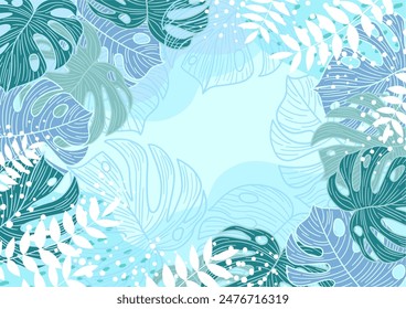 Fondo naturaleza a mano alzada Fondo de hoja. Estilo de la naturaleza de la hoja con espacio para el texto - diseño para las redes sociales de fondo, postales, póster, tarjeta de visita, folleto, folleto y otros.