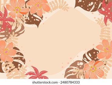 Background nature freehand Leaf background. Leaf nature style with space for text - design for  background social media, postcards, poster, business card, flyer, brochure other.