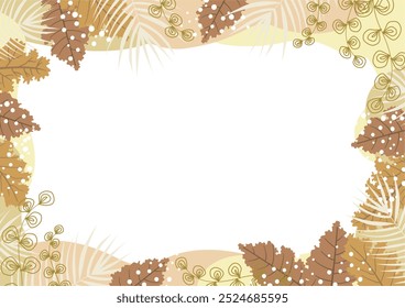Fondo de la naturaleza a mano alzada de la hoja. Estilo de la naturaleza de la hoja con el espacio para el texto - diseño para las redes sociales de fondo, postales, cartel, tarjeta de visita, volante, folleto y otros.