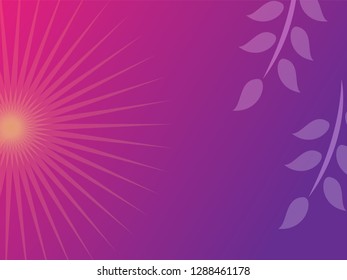 background nature leaf and sunset with gradient color, vector illustration, background elements for banner, print