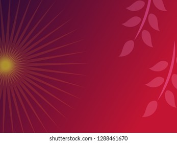 background nature leaf and sunset with gradient color, vector illustration, background elements for banner, print