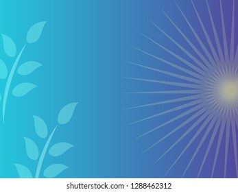 background nature leaf and sunset with gradient color, vector illustration, background elements for banner, print