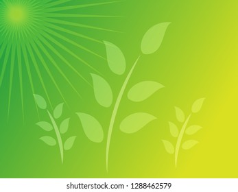 background nature leaf and sunset with gradient color, vector illustration, background elements for banner, print