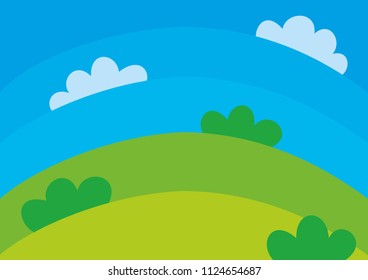 Background nature sky clouds meadow illustration vector
