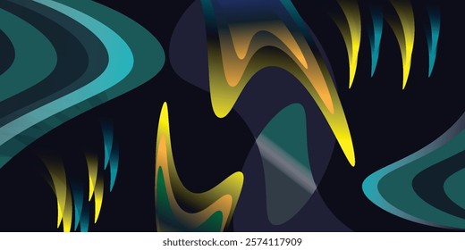 The background is navy blue, with variations in yellow and Turkish gradations so it looks attractive. This can be used for the manufacture of badminton jersey, futsal.