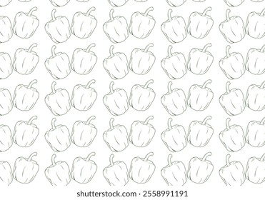 background with a neatly arranged paprika pattern, the paprika pattern is green