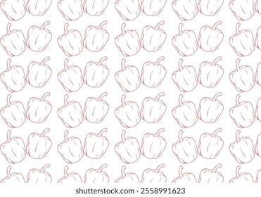 background with a neatly arranged paprika pattern, red paprika pattern on a white background