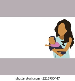 background. negative space of an image of a mother holding her child. family poster