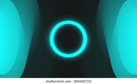 Background Neon Blue Light Modern Design Simple