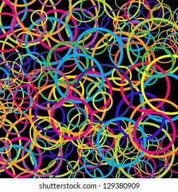 Background with neon colored circles