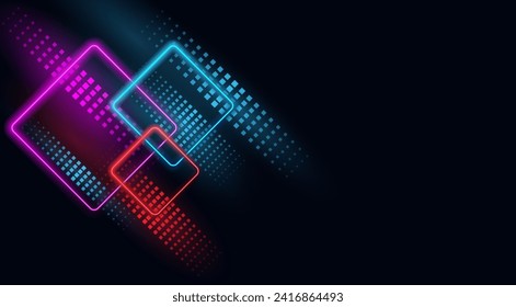 Background of neon shapes. Vector illustration. Sketch for creativity.