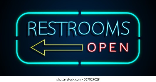 Background of neon signs restrooms.vector