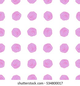 Background of a neutral and pink painted roses. Vector floral seamless pattern.