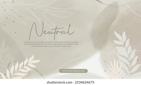 Background Neutrals Abstract Floral Watercolor esthetic elegance