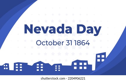 background of nevada day with city illustration and copy spcae area.