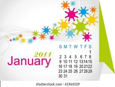 background with new year 2011 calender