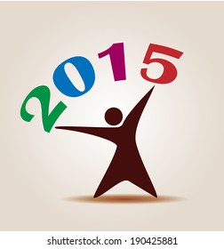 Background for new year 2015 written with colorful