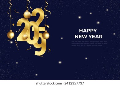 Background of New Year 2029, Merry Christmas and happy new year 2029 greeting card with Christmas decoration ball, poster, calendar, Holiday design