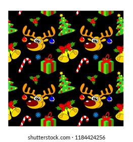 background with new year and christmas attributes
