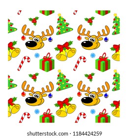 background with new year and christmas attributes
