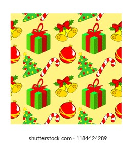 background with new year and christmas attributes
