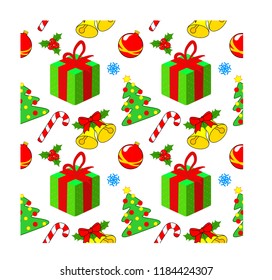 background with new year and christmas attributes
