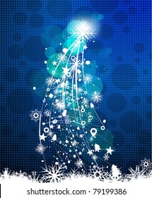 Background for new year and for Christmas tree illustration.