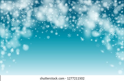 Background for New Year Greetings. Christmas Magic Illustration. Realistic Falling Snow Background. Fantasy  Snowstorm Illustration Design.