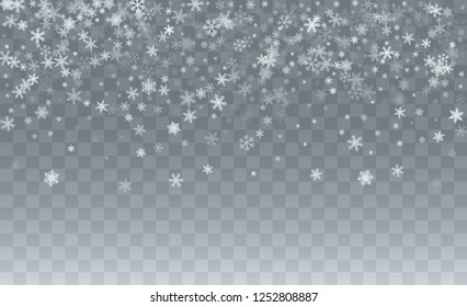 Background for New Year Greetings. Illustration for Happy New Year Design. Realistic Falling Snow Background. Fantasy  Snowstorm Illustration Design.