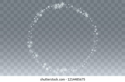 Background for New Year Greetings. Winter Snowy Vector Illustration. Glitter Snowflakes Background. Fantasy  Snowstorm Illustration Design.