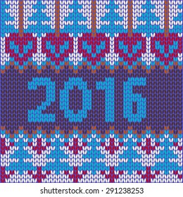 Background of new year with knitted texture christmas sweater fragment with new year