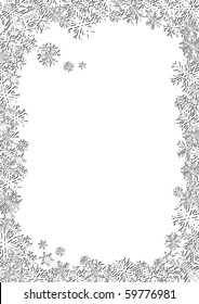 Background new year white snowflakes, vector