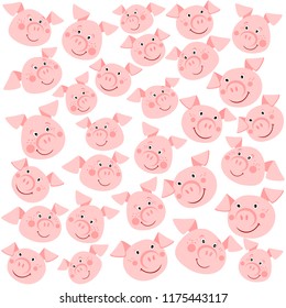 Background for New Year's products 2019 with Pigs.