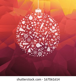 Background With New Years Sphere, Vector Illustration 
