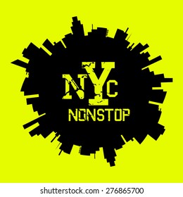 Background New York .For t-shirt or other uses. vector