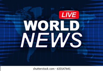 Background for news with an abstract map of the world and the text. Vector illustration.