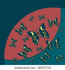  background with night butterfly