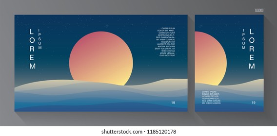 Background Night Moon light with sea. Vector Illustration EPS10.