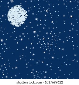 background with night sky,  moon  and stars

